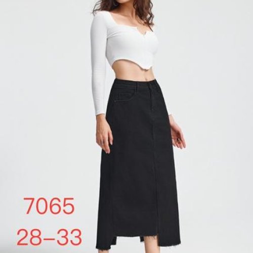 Юбка NewJeans (28-33) 7065 black (лето) NewJeans 7065 black