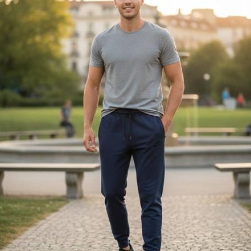 Штаны спорт Moranny (S-2XL) MR512 navy (деми) Moranny MR512 navy