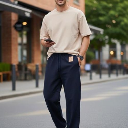 Штаны спорт Moranny (S-2XL) 2222 navy (деми) Moranny 2222 navy