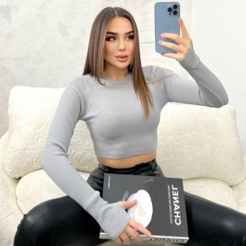 Свитер LiZa Brend (42-48) 1101 grey-orange (зима) LiZa Brend 1101 grey-orange