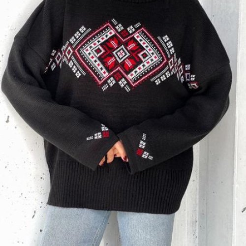 Свитер LiZa Brend (44-52) 1103 black-red (зима) LiZa Brend 1103 black-red