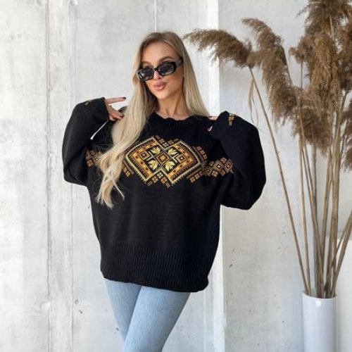 Свитер LiZa Brend (44-52) 1103 black-yellow (зима) LiZa Brend 1103 black-yellow