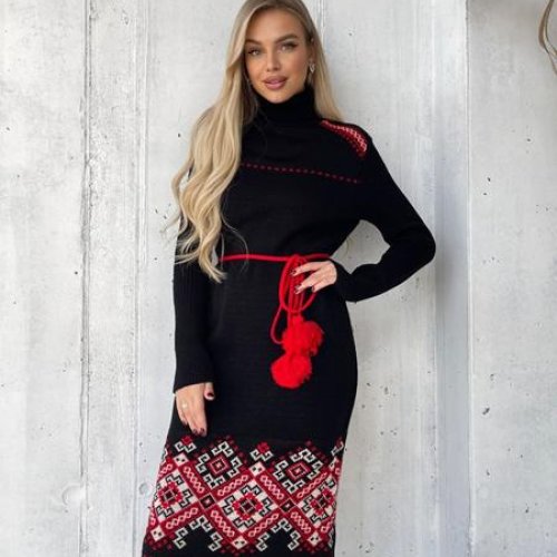 Платье LiZa Brend (42-48) 1106 black-red (зима) LiZa Brend 1106 black-red