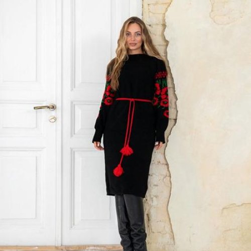 Платье LiZa Brend (44-52) 1107 black-red (зима) LiZa Brend 1107 black-red