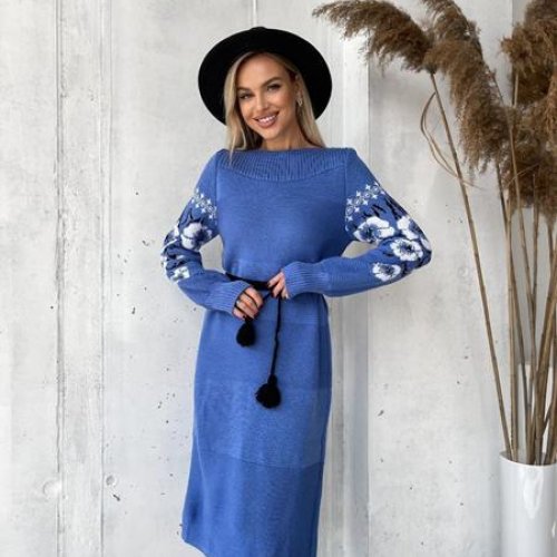 Платье LiZa Brend (44-52) 1107 blue (зима) LiZa Brend 1107 blue