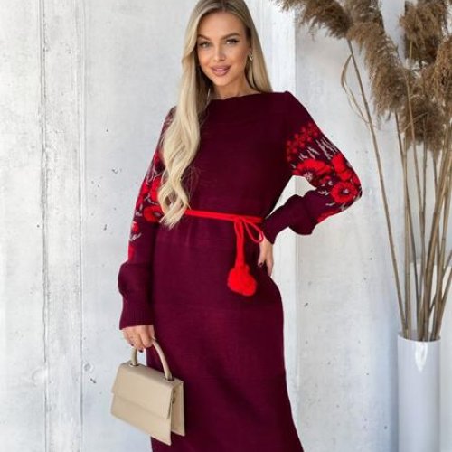 Платье LiZa Brend (44-52) 1107 wine (зима) LiZa Brend 1107 wine