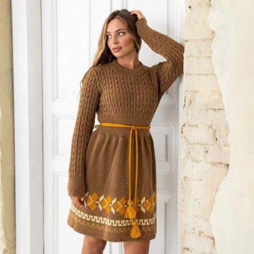 Платье LiZa Brend (42-50) 1109 beige (зима) LiZa Brend 1109 beige