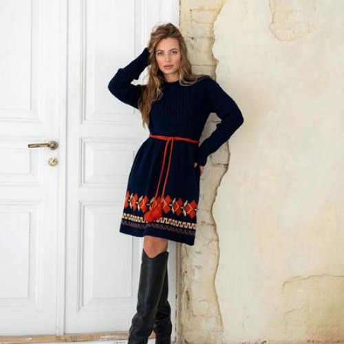 Платье LiZa Brend (42-50) 1109 navy-red (зима) LiZa Brend 1109 navy-red