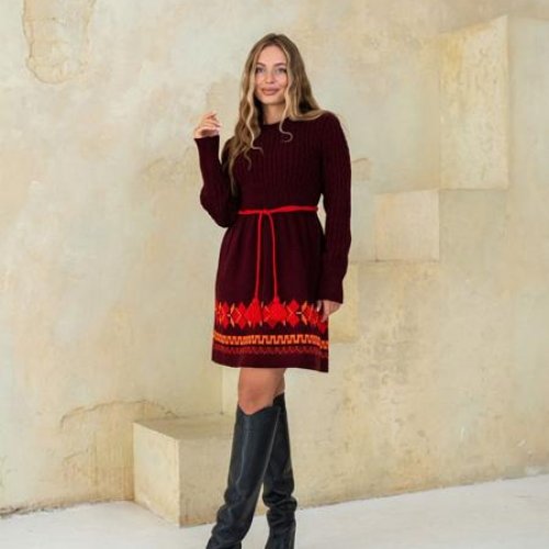 Платье LiZa Brend (42-50) 1109 wine (зима) LiZa Brend 1109 wine