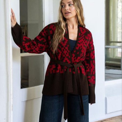 Кардиган LiZa Brend (42-50) 1111 black-wine (деми) LiZa Brend 1111 black-wine