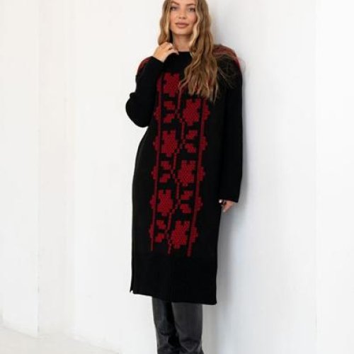 Платье LiZa Brend (44-56) 1112 black-red (зима) LiZa Brend 1112 black-red