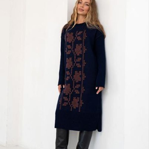 Платье LiZa Brend (44-56) 1112 navy (зима) LiZa Brend 1112 navy