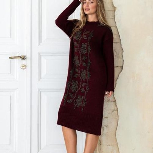 Платье LiZa Brend (44-56) 1112 wine (зима) LiZa Brend 1112 wine