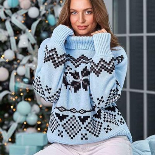 Свитер LiZa Brend (44-50) 1113 l.blue (зима) LiZa Brend 1113 l.blue