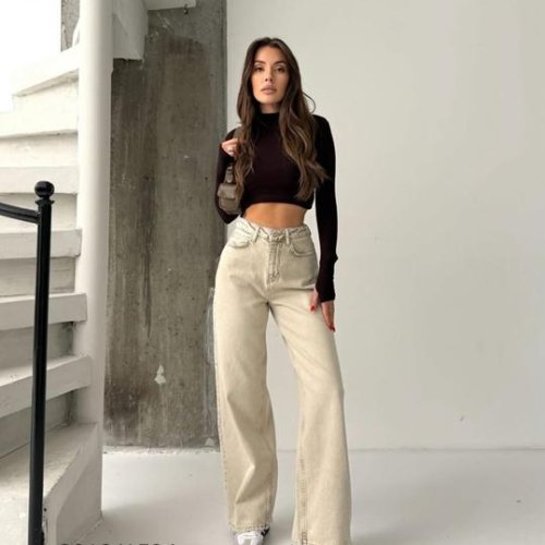 Джинсы Jeans Style (34-40) 2012-1594 beige (деми) Jeans Style 2012-1594 beige