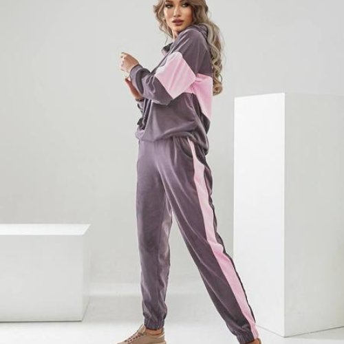 Костюм спорт Romeo life (42-56) 885 grey-pink (деми) Romeo life 885 grey-pink