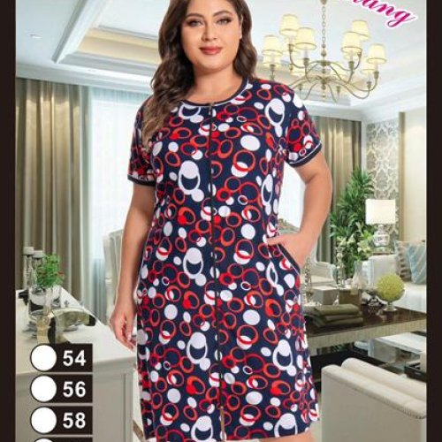 Халат Brilliant (54-62) 1318 navy-red (лето) Brilliant 1318 navy-red