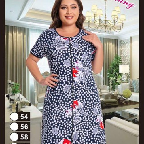 Халат Brilliant (54-62) 1320 navy-grey (лето) Brilliant 1320 navy-grey