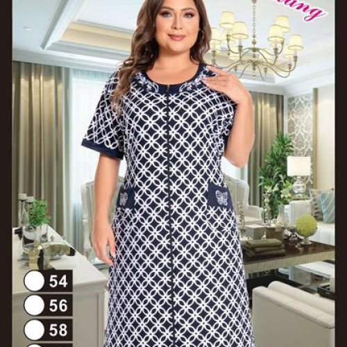 Халат Brilliant (54-62) 1329 navy-white (лето) Brilliant 1329 navy-white