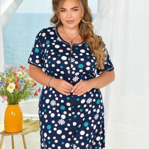 Халат Brilliant (58-66) 2322 navy-green (лето) Brilliant 2322 navy-green