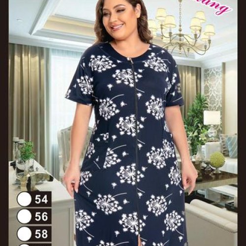 Халат Brilliant (54-62) 1326 navy-white (лето) Brilliant 1326 navy-white