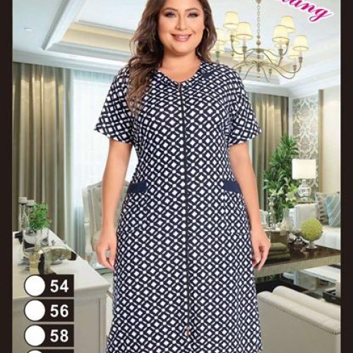 Халат Brilliant (54-62) 1337 navy-white (лето) Brilliant 1337 navy-white