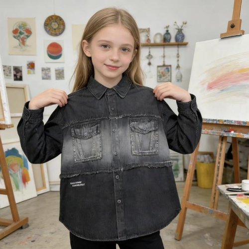 Рубашка Yalisi (120-170) 99035 black (деми) Yalisi 99035 black