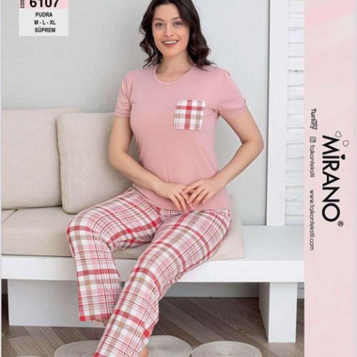 Пижама Disneyopt (2XL-4XL) DS444-6107 pink (лето) Disneyopt DS444-6107 pink