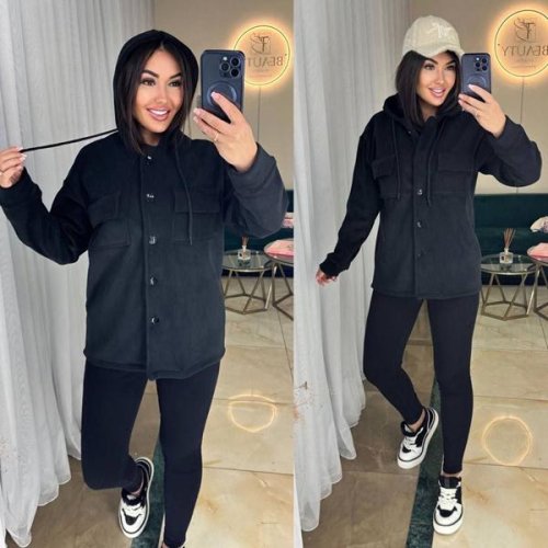 Рубашка Arina (42-48) 1556 black (зима) Arina 1556 black