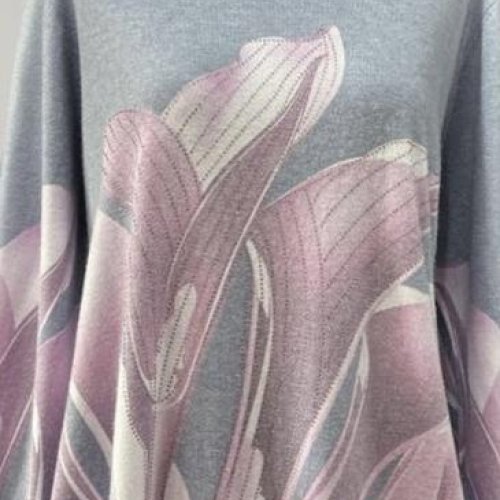 Свитер Elena&Vika (48-54) 25210 grey-pink (деми) Elena&Vika 25210 grey-pink