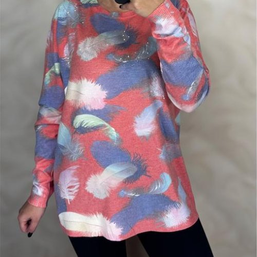 Свитер Elena&Vika (48-54) 25215 coral (деми) Elena&Vika 25215 coral