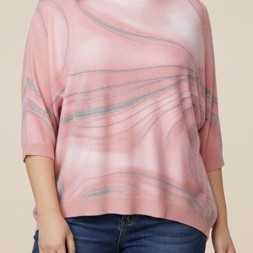 Свитер Elena&Vika (50-58) 26125 pink (деми) Elena&Vika 26125 pink