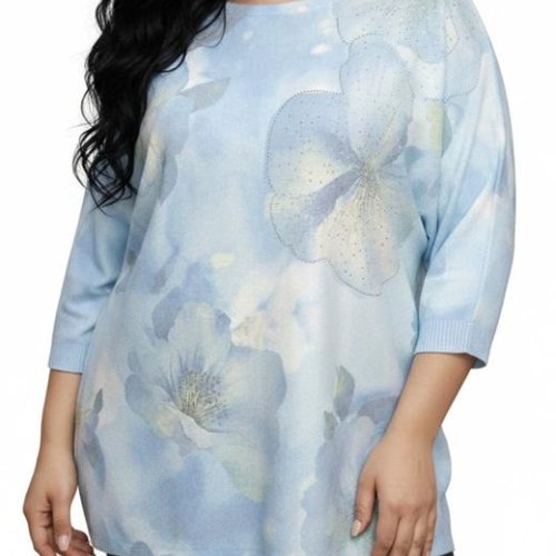 Свитер Elena&Vika (52-56) 26126 l.blue (деми) Elena&Vika 26126 l.blue