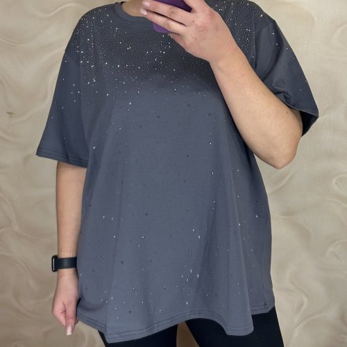 Футболка LeVisha (L-2XL) 26002 d.grey (лето) LeVisha 26002 d.grey