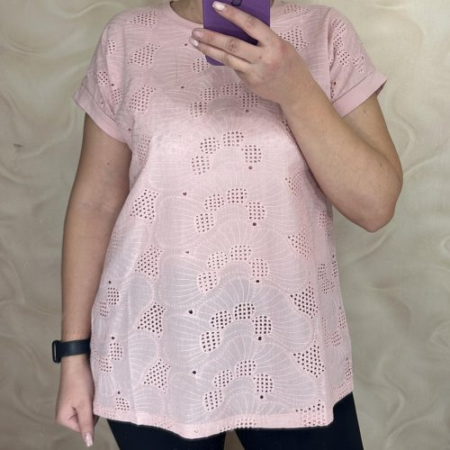 Футболка LeVisha (M-2XL) 26005 pink (лето) LeVisha 26005 pink