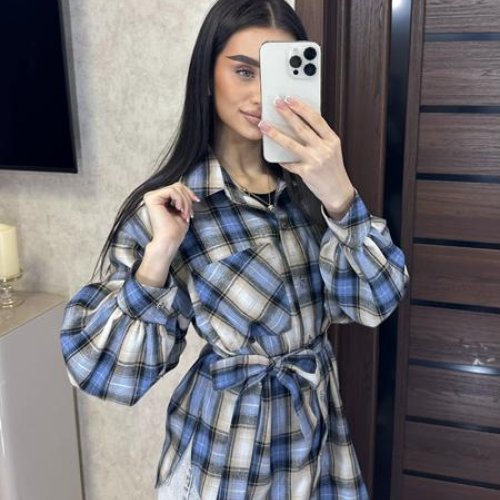 Рубашка Valentina (42-52) 8 l.blue (деми) Valentina 8 l.blue