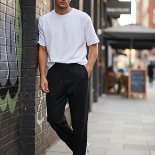 Штаны спорт Moranny (S-2XL) 0705 black (деми) Moranny 0705 black