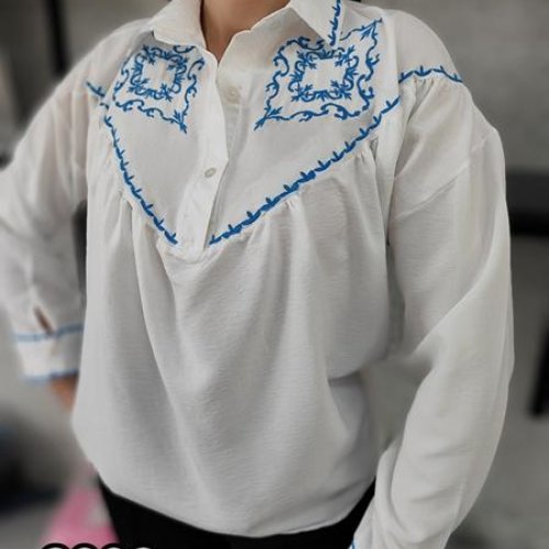 Вышиванка MMC clothes (42-48) 2993 white-navy (деми) MMC clothes 2993 white-navy