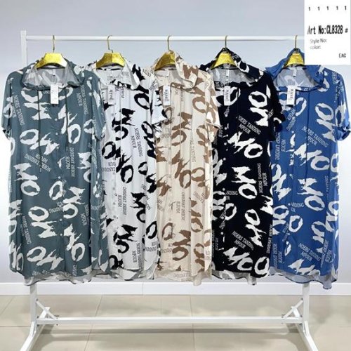 Платье BASE (2XL-6XL) CL8328 blue (лето) BASE CL8328 blue