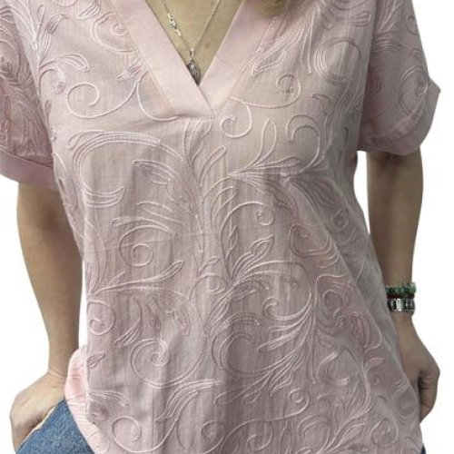 Футболка Elena&Vika (48-54) 26003 powder (лето) Elena&Vika 26003 powder