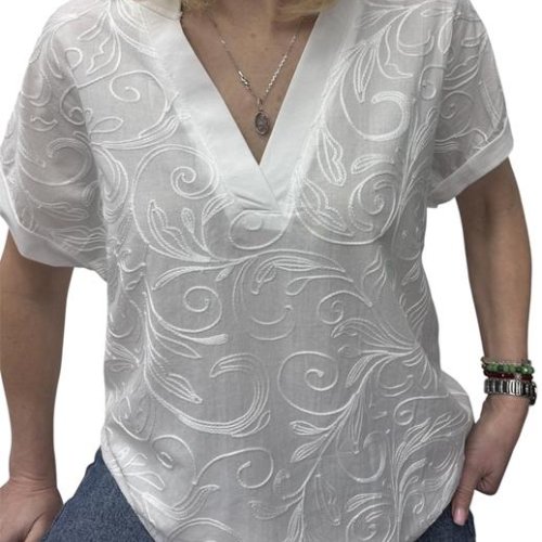 Футболка Elena&Vika (48-54) 26003 white (лето) Elena&Vika 26003 white