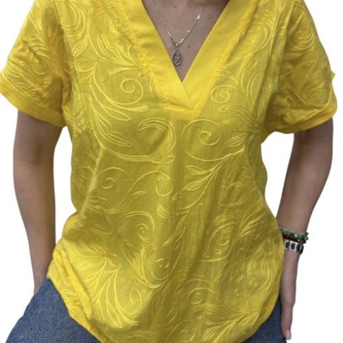 Футболка Elena&Vika (48-54) 26003 yellow (лето) Elena&Vika 26003 yellow