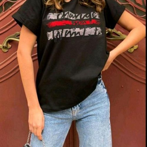 Футболка LiZa Brend (44-50) 1116-1 black (лето) LiZa Brend 1116-1 black