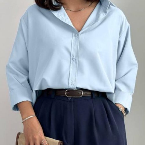 Блузка Femzone (42-58) 1183 l.blue (деми) Femzone 1183 l.blue