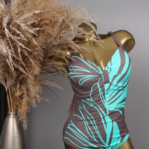 Купальник Sun&Sea (48-56) 26812 grey-l.blue (лето) Sun&Sea 26812 grey-l.blue