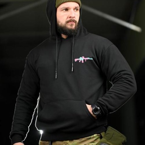 Худи Madoka (M-3XL) 1336 black (деми) Madoka 1336 black