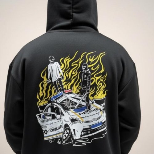 Худи Madoka (M-3XL) 1342 black (деми) Madoka 1342 black