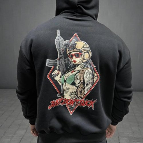 Худи Madoka (M-3XL) 1345 black (деми) Madoka 1345 black