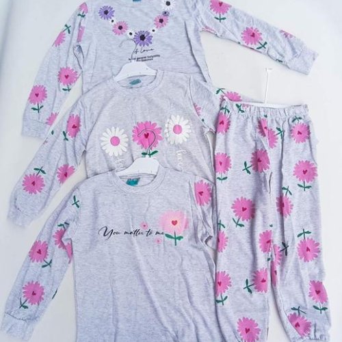 Пижама Meloria (6-9) 1005-5 grey-l.pink (деми) Meloria 1005-5 grey-l.pink