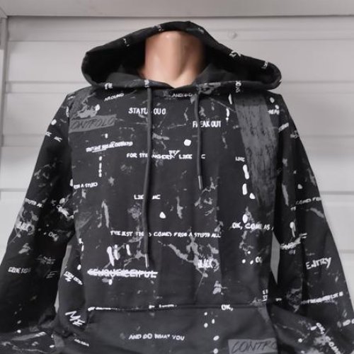 Худи Panda (S-2XL) 1476 black (деми) Panda 1476 black